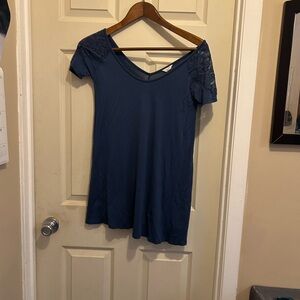 Aeropostale Blue Lace Sleeve mini dress w/ lace accents on the shoulders - S